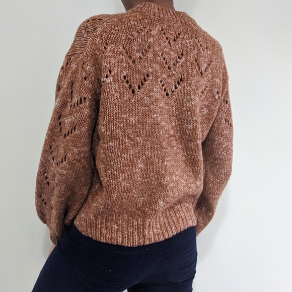 Madewell Pointelle Bubble Sleeve Pullover Sweater - Picture 3 of 8